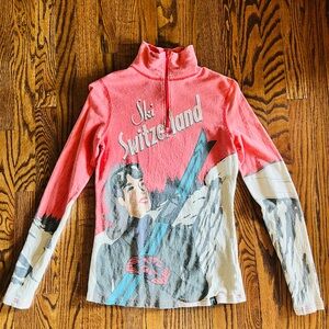 Neve Designs Baselayer Silk/Wool Nordic Ski Switzerland Quarter Zip Top